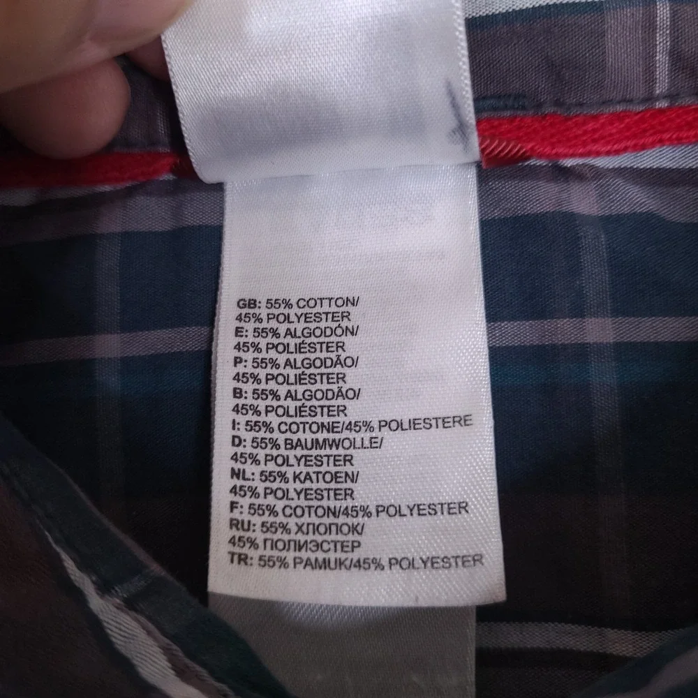 The North‎ Face Shirt Mens Medium Aqua Blue Gray Plaid Button Down Long Sleeve